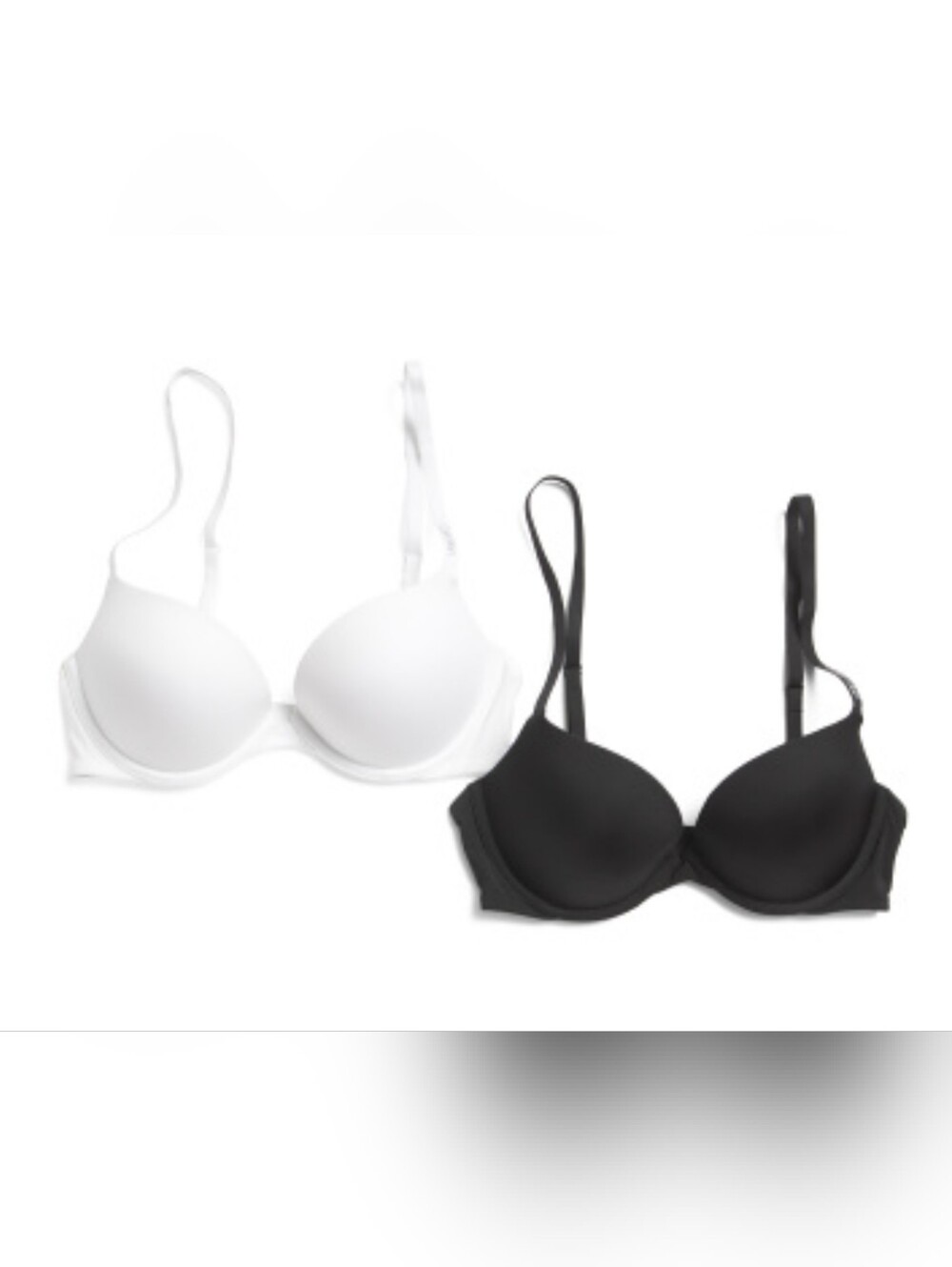 36C Calvin Klein 2pk Pure Micro Push Up Plunge Bras, Black & White